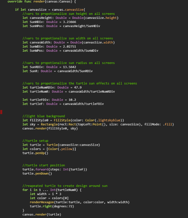 Picture of code of the background