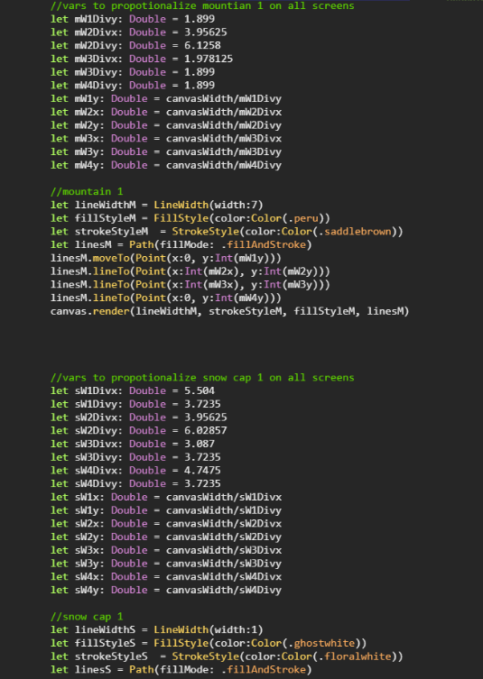 Picture of code of the background